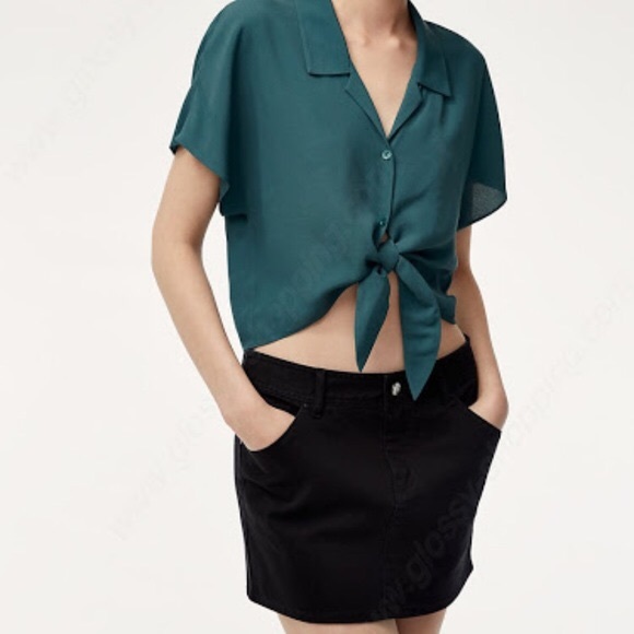 Wilfred Dresses & Skirts - Aritzia Wilfred Free Black Straver Denim Mini Skirt